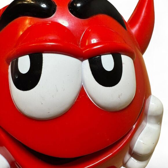 VTG M&M's Red Devil Halloween Candy Pail Container 1999 - Picture 6 of 8